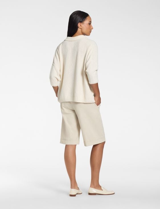 Sarah Pacini Oversized trui met zakken – badstoftextuur