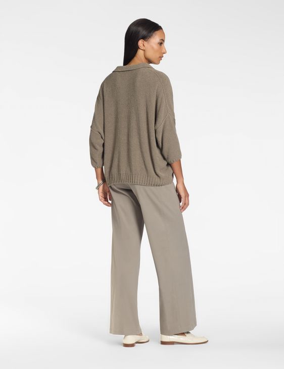 Sarah Pacini Oversized pocketed sweater – terry texture