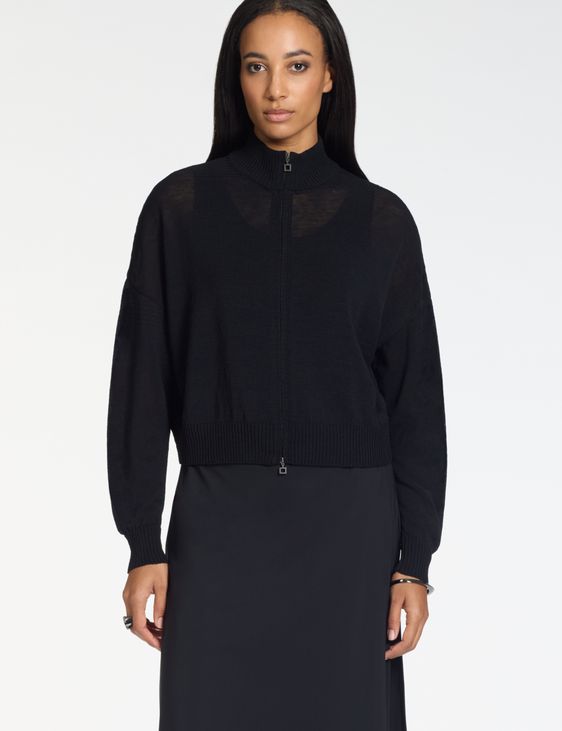Sarah Pacini Cardigan zippé – col montant