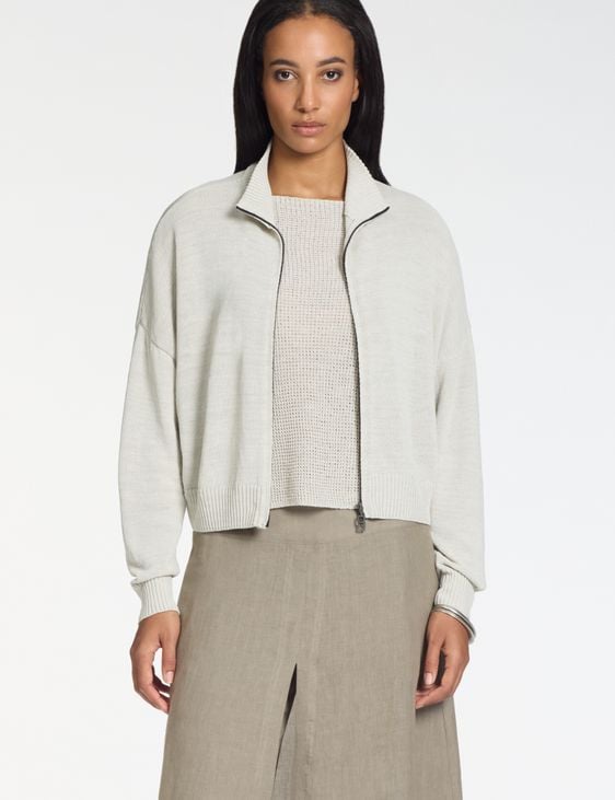 Sarah Pacini Cardigan zippé – col montant