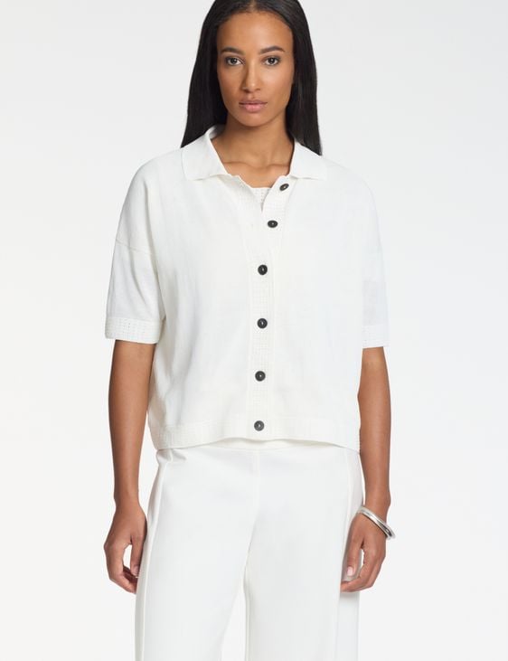 Sarah Pacini Vest met driekwart mouwen – met knopen