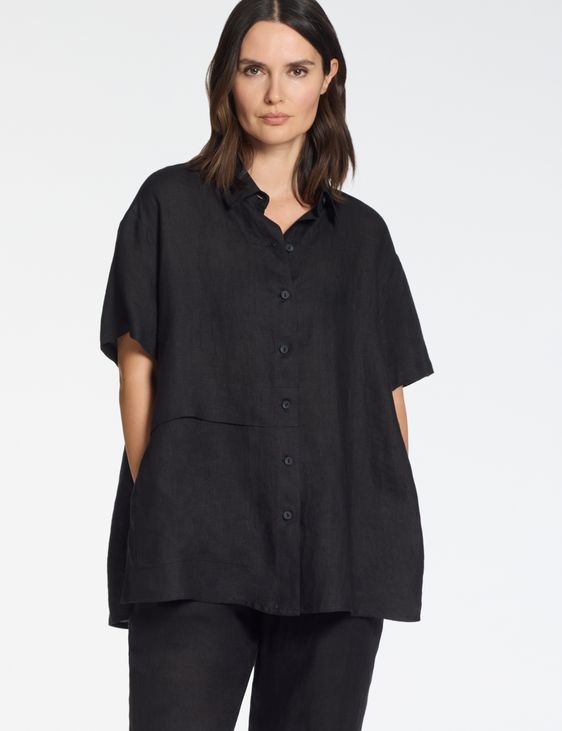 Sarah Pacini Lässliches Hemd – 100 % Leinen