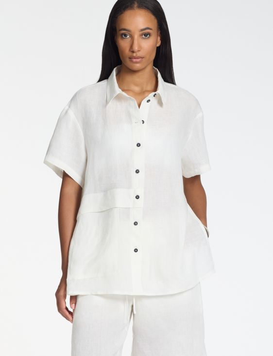 Sarah Pacini Lässliches Hemd – 100 % Leinen