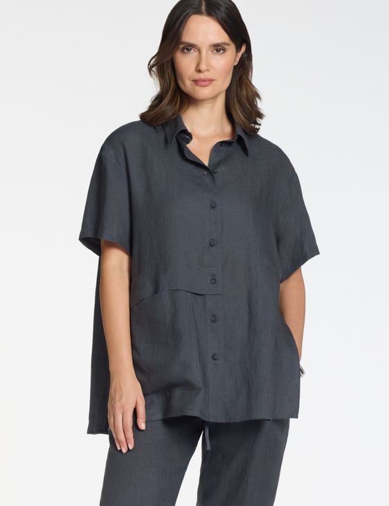 Sarah Pacini Lässliches Hemd – 100 % Leinen