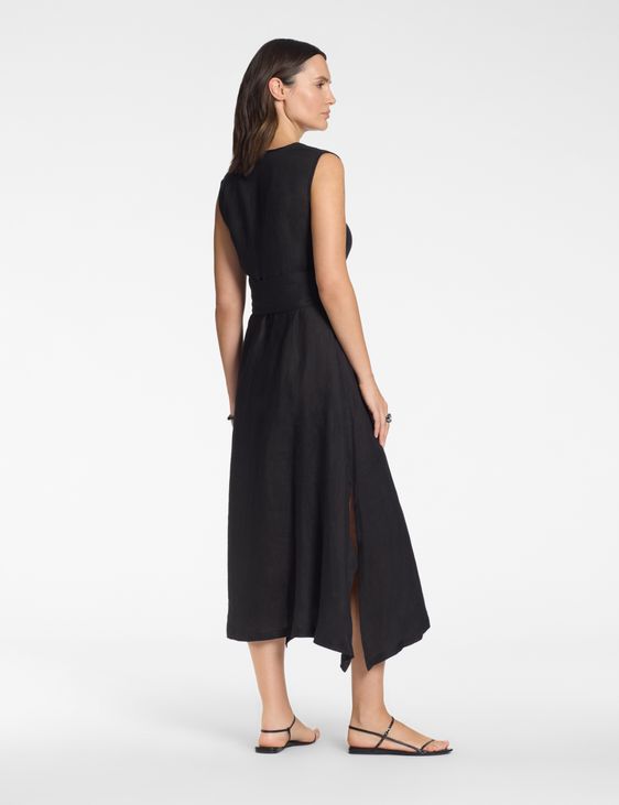 Sarah Pacini Linen long dress – removable belt