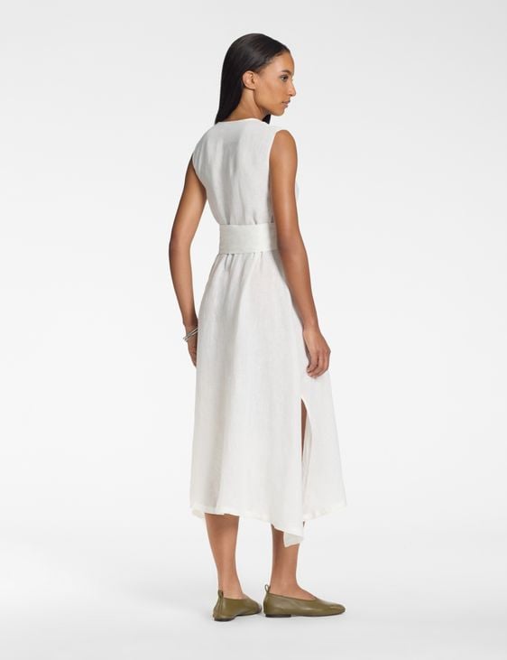 Sarah Pacini Linen long dress – removable belt