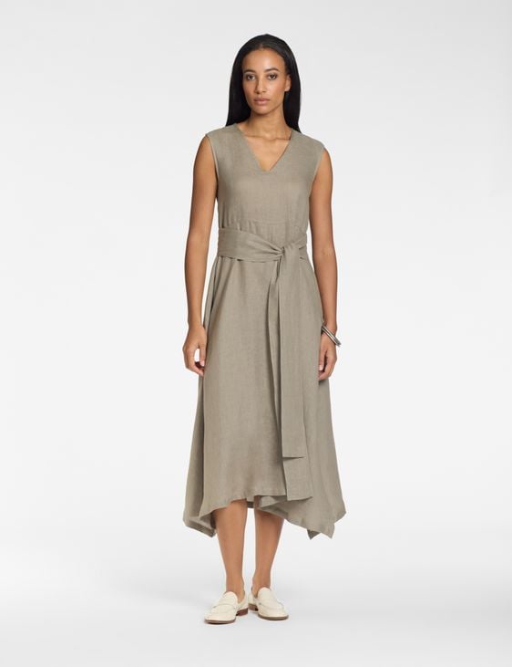 Sarah Pacini Linen long dress – removable belt