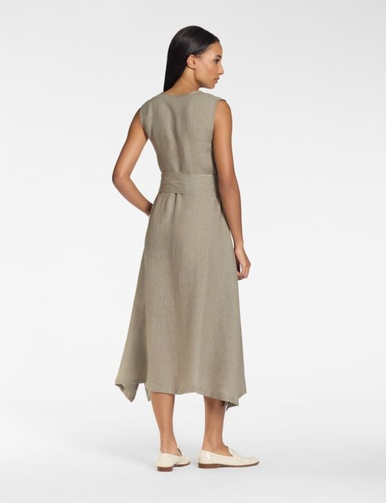 Sarah Pacini Linen long dress – removable belt