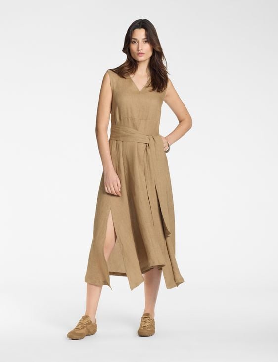 Sarah Pacini Linen long dress – removable belt