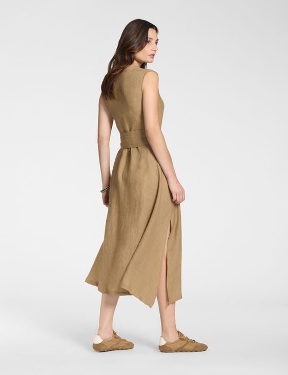 Sarah Pacini Linen long dress – removable belt