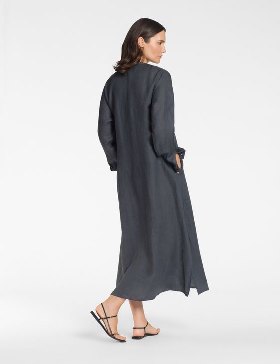 Sarah Pacini Lange jurk met V-hals – 100% linnen