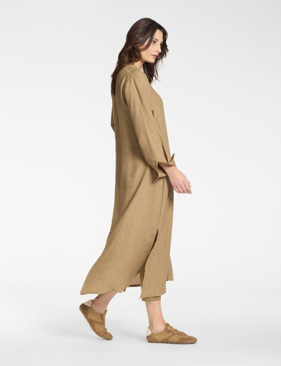Sarah Pacini V-neck long dress – 100% linen