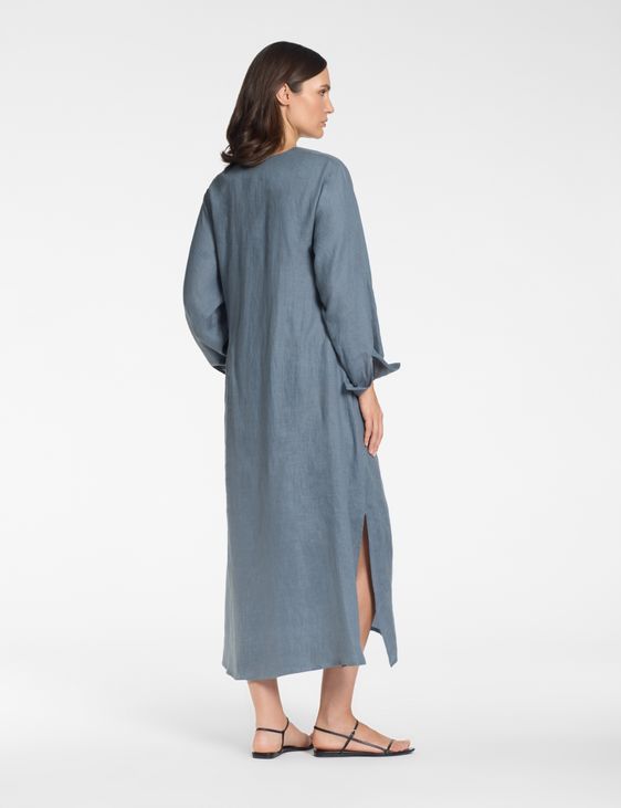 Sarah Pacini V-neck long dress – 100% linen