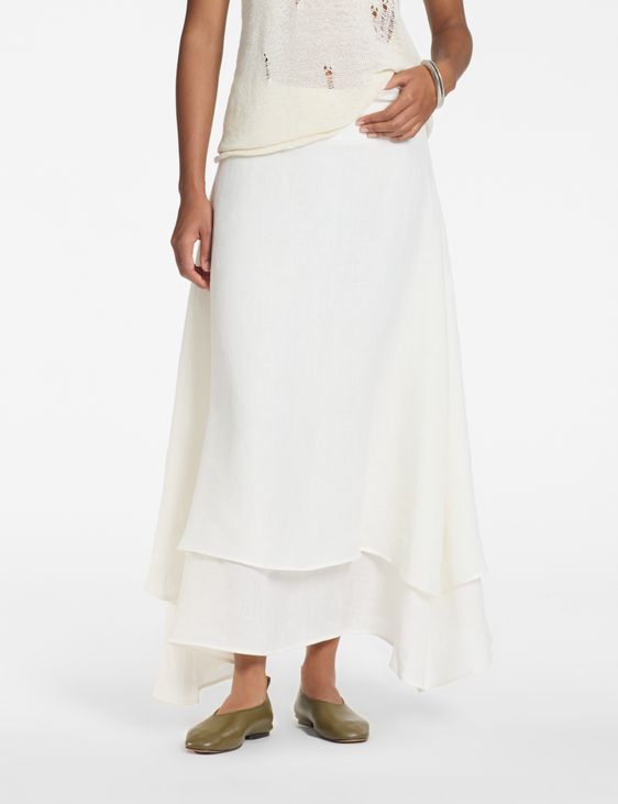 Sarah Pacini Long flare skirt – 100% linen