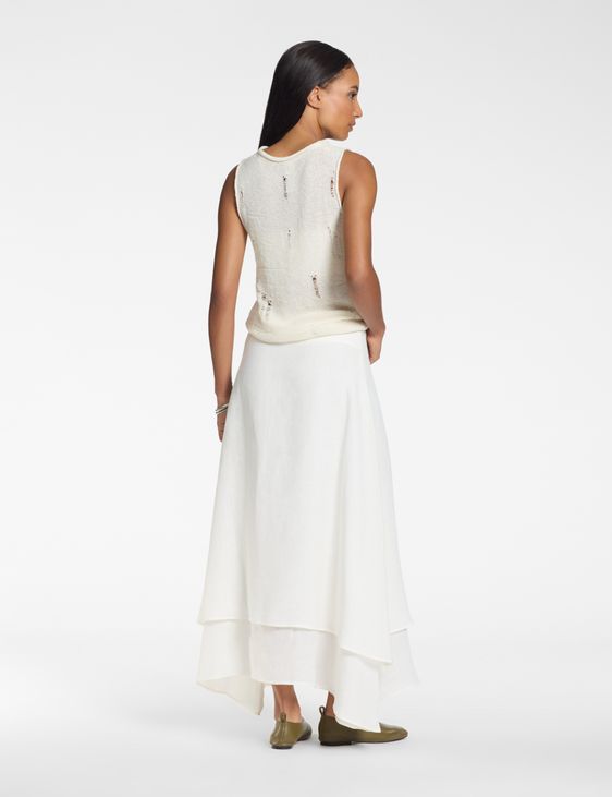 Sarah Pacini Long flare skirt – 100% linen