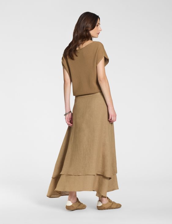 Sarah Pacini Jupe longue évasée – 100 % lin