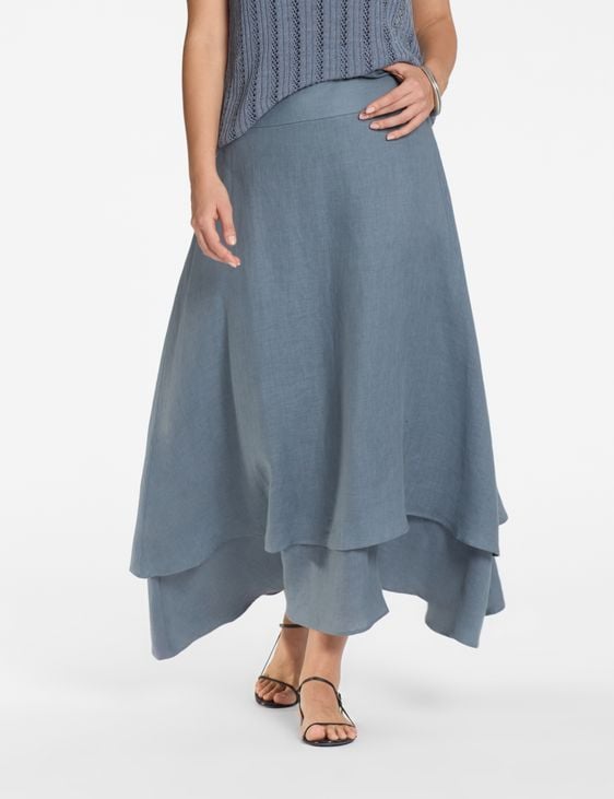 Sarah Pacini Long flare skirt – 100% linen