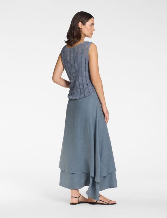 Sarah Pacini Long flare skirt – 100% linen