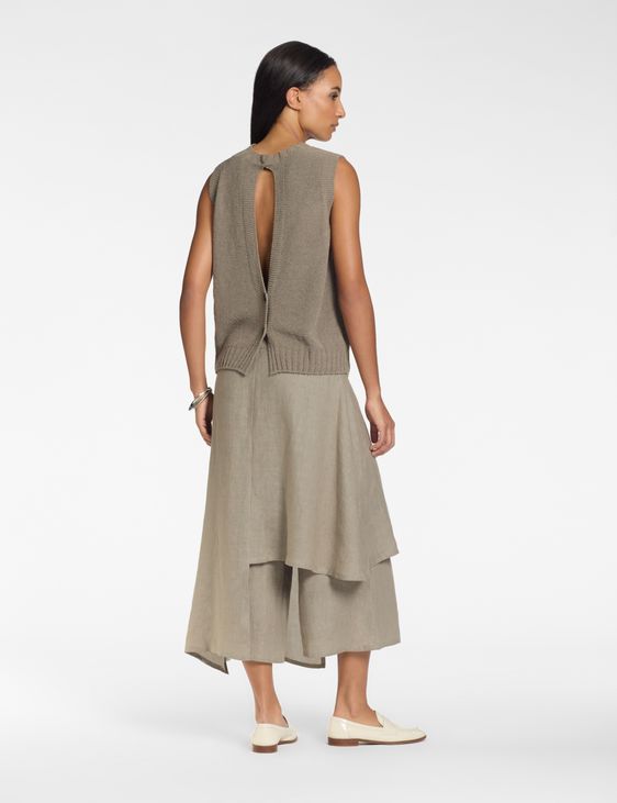 Sarah Pacini Linnen broek – gelaagde look