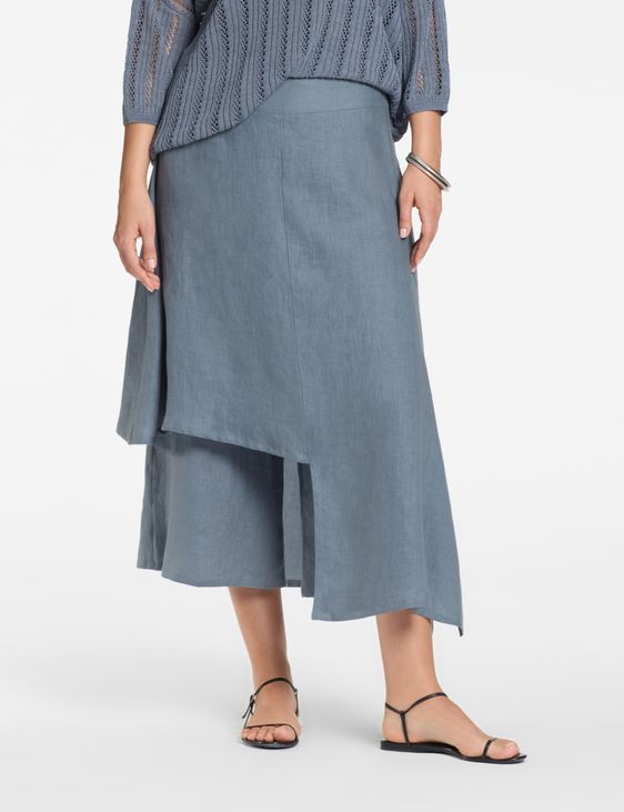 Sarah Pacini Linnen broek – gelaagde look