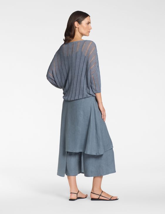 Sarah Pacini Linnen broek – gelaagde look