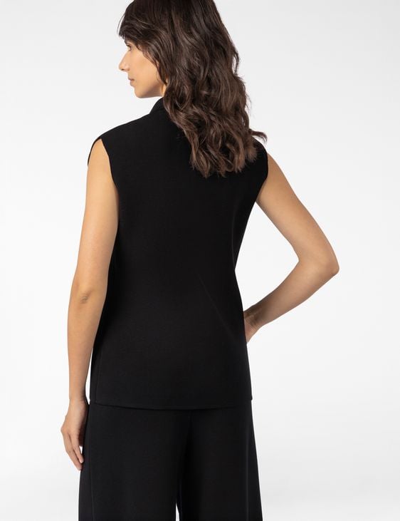 Sarah Pacini MOUWLOOS VEST – GESTRUCTUREERDE STRETCH VISCOSE