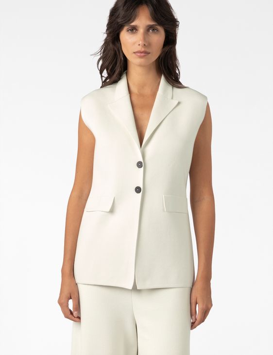Sarah Pacini SLEEVELESS JACKET – STRUCTURED STRETCH VISCOSE