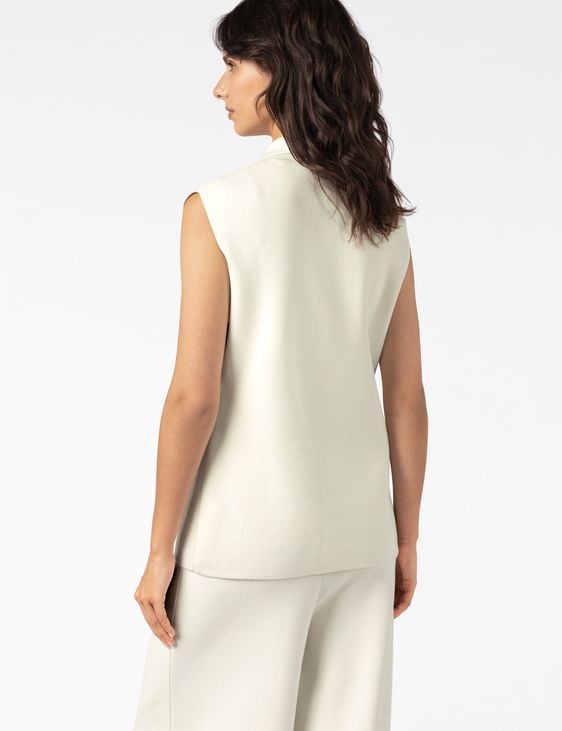 Sarah Pacini SLEEVELESS JACKET – STRUCTURED STRETCH VISCOSE