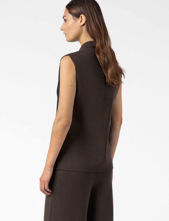 Sarah Pacini MOUWLOOS VEST – GESTRUCTUREERDE STRETCH VISCOSE