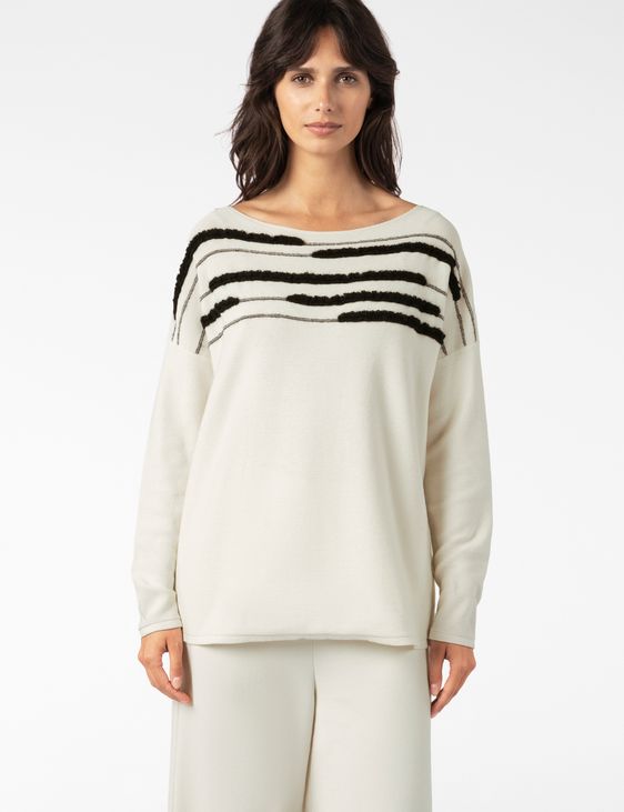 Sarah Pacini SWEATER – CONTRASTING MOHAIR LINES