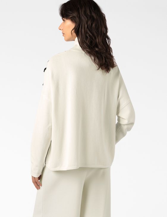 Sarah Pacini CARDIGAN ZIPPÉ – LIGNES CONTRASTÉES MOHAIR
