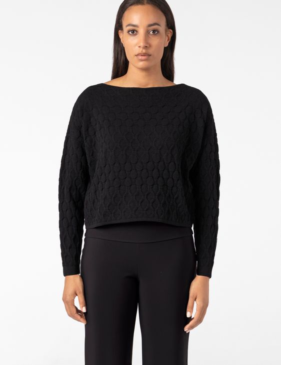 Sarah Pacini CROPPED SWEATER – QUILTED