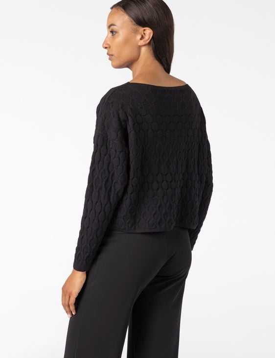 Sarah Pacini CROPPED SWEATER – QUILTED