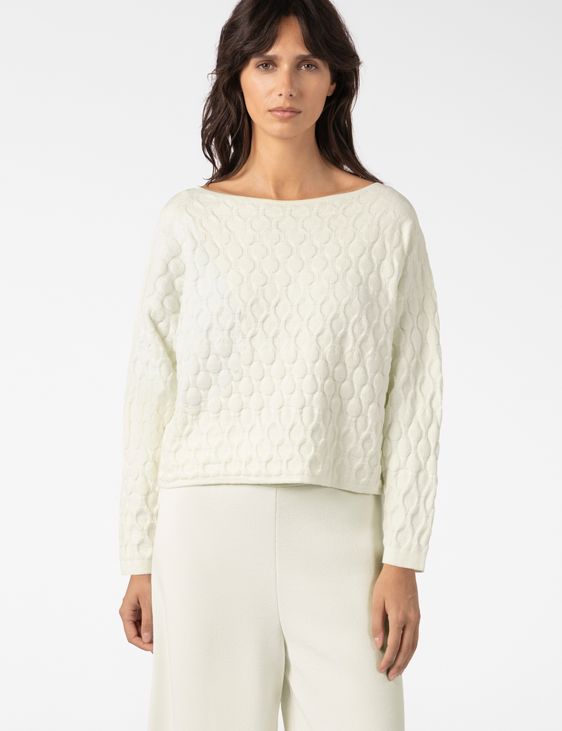 Sarah Pacini CROPPED SWEATER – QUILTED