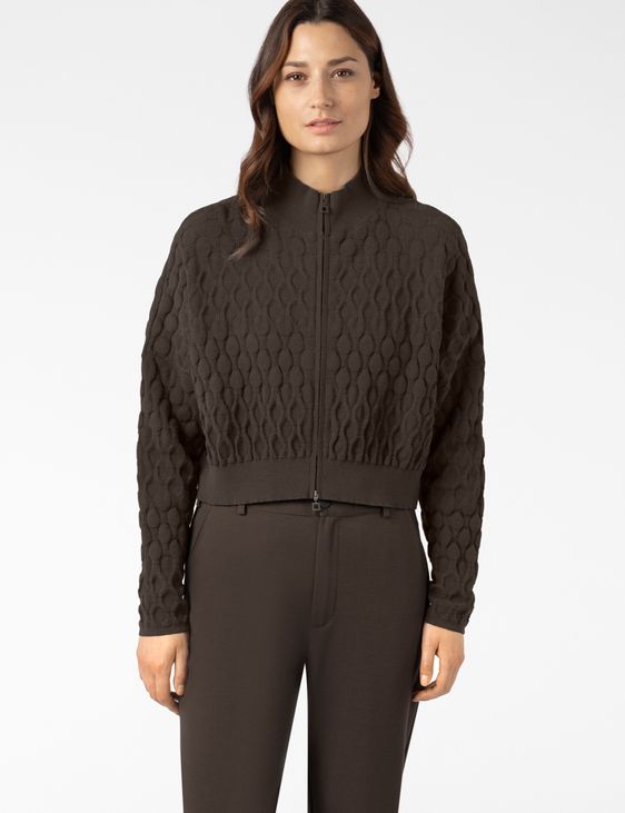 Sarah Pacini ZIP-UP CARDIGAN – QUILTED