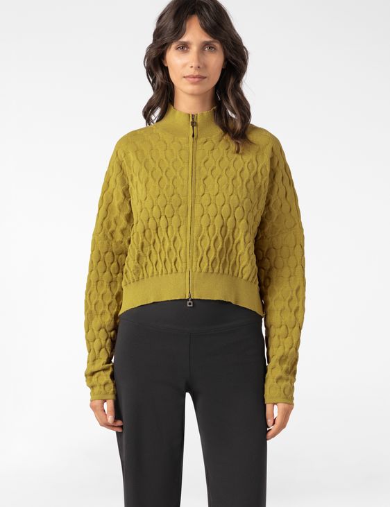 Sarah Pacini ZIP-UP CARDIGAN – QUILTED