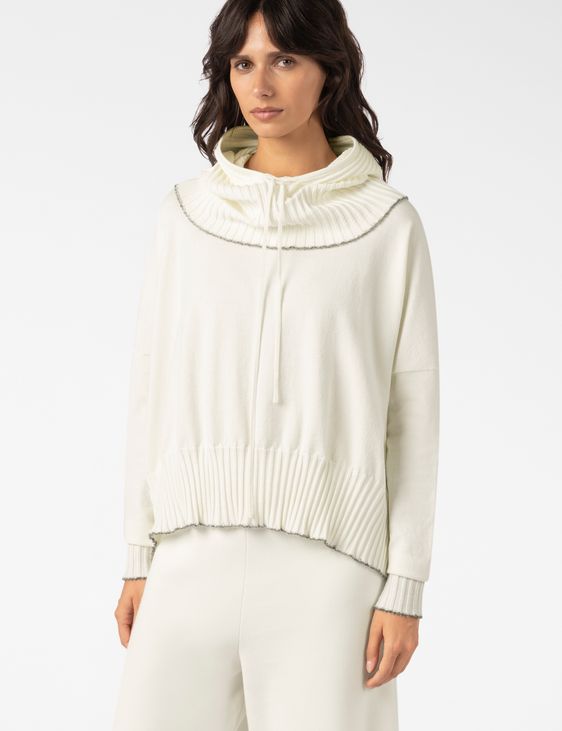 Sarah Pacini HOODIE – TEXTURED RIB KNIT