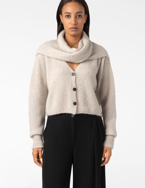 Sarah Pacini CROPPED CARDIGAN – SEAMLESS MOHAIR