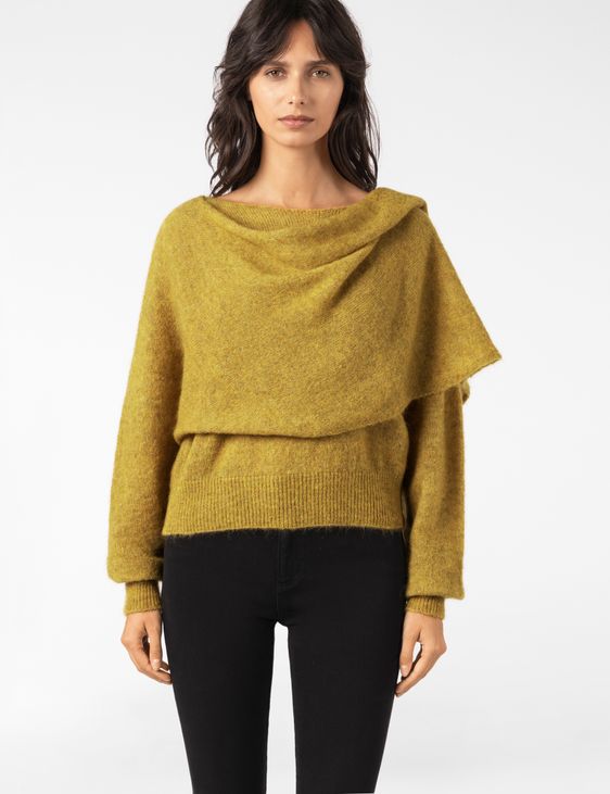 Sarah Pacini PULL COL ÉCHARPE - MOHAIR STRETCH
