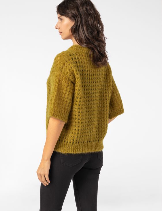 Sarah Pacini TRUI MET KORTE MOUWEN – AJOUR MOHAIR