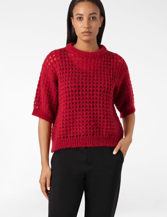 Sarah Pacini TRUI MET KORTE MOUWEN – AJOUR MOHAIR