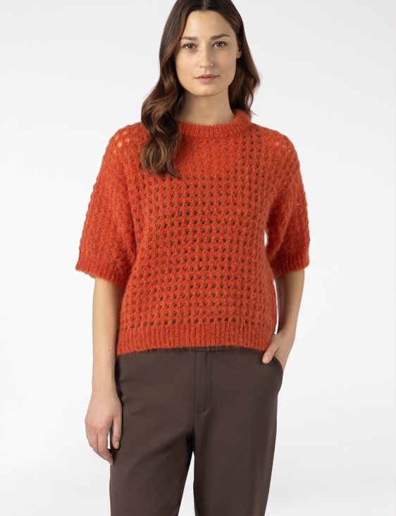 Sarah Pacini TRUI MET KORTE MOUWEN – AJOUR MOHAIR
