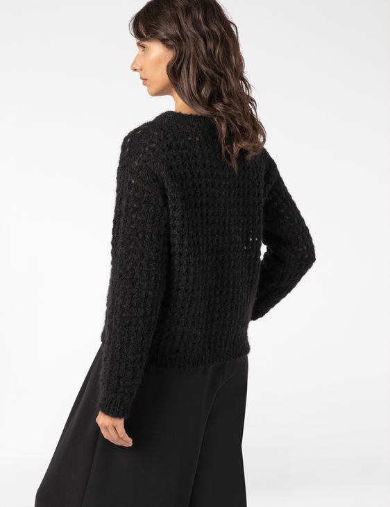 Sarah Pacini ROUND-NECK SWEATER – OPENWORK MOHAIR