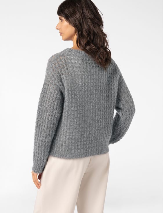Sarah Pacini TRUI MET RONDE HALS – AJOUR MOHAIR