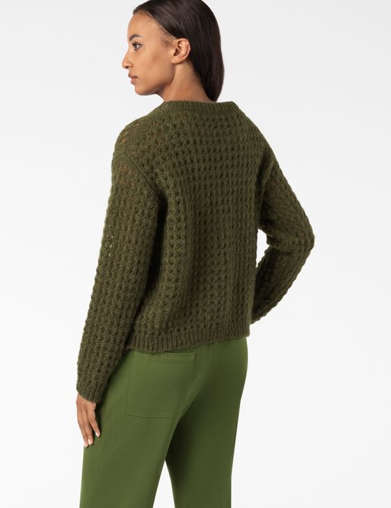 Sarah Pacini ROUND-NECK SWEATER – OPENWORK MOHAIR