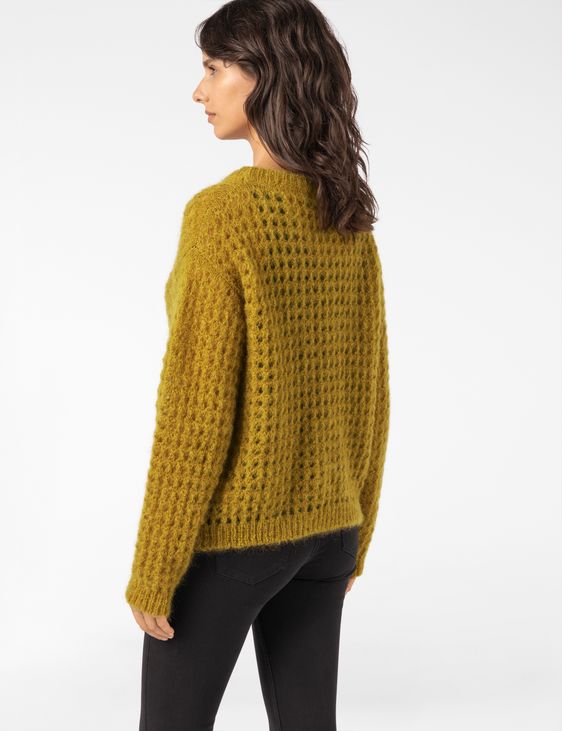Sarah Pacini ROUND-NECK SWEATER – OPENWORK MOHAIR