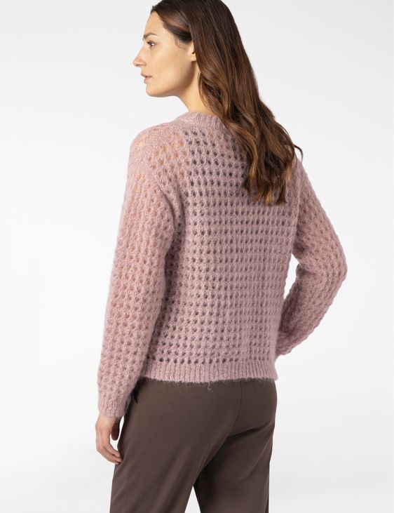 Sarah Pacini ROUND-NECK SWEATER – OPENWORK MOHAIR