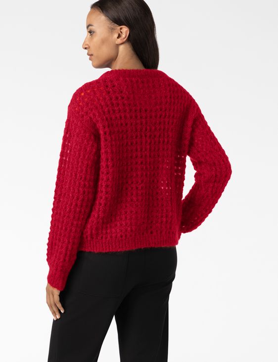 Sarah Pacini ROUND-NECK SWEATER – OPENWORK MOHAIR