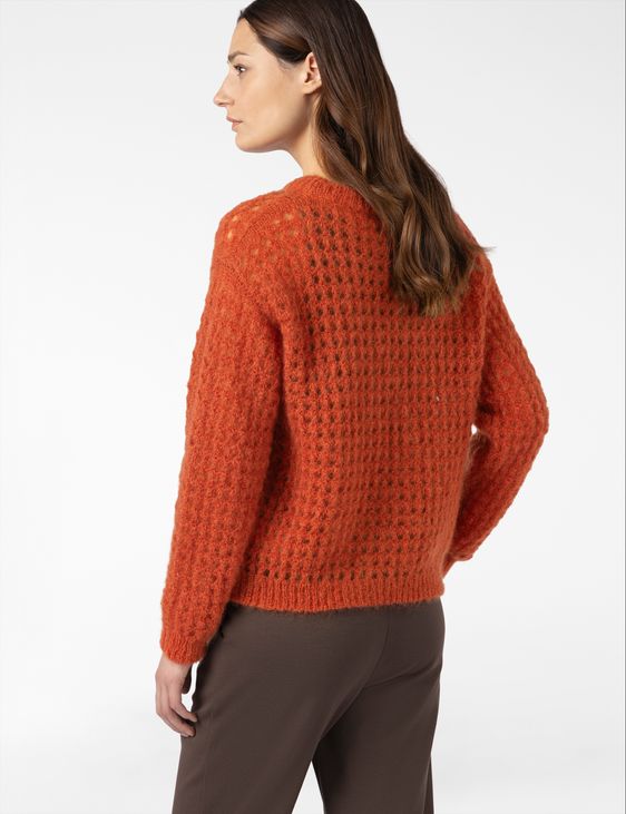 Sarah Pacini ROUND-NECK SWEATER – OPENWORK MOHAIR
