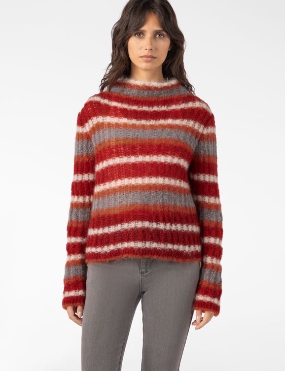 Sarah Pacini KORTE TRUI – RIB & VEELKLEURIGE STREPEN